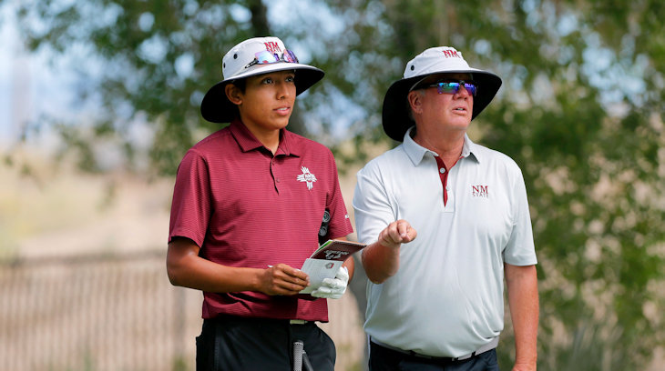 Aidan Thomas (Laguna Pueblo) paces NMSU at the Wyoming Desert Intercollegiate with a fifth place finish