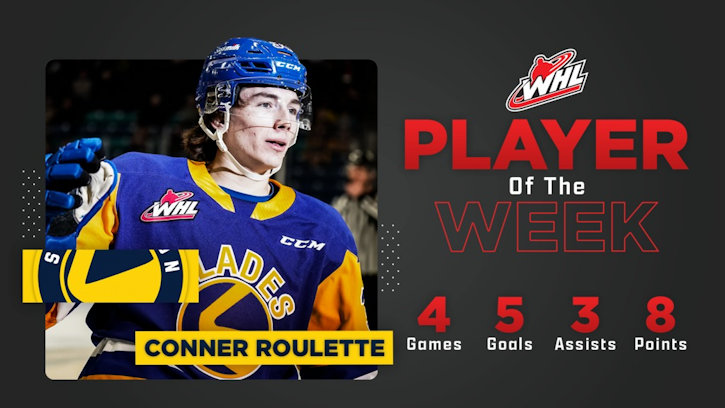 Conner Roulette (Cree/Ojibway) named Western Hockey League Player of the Week