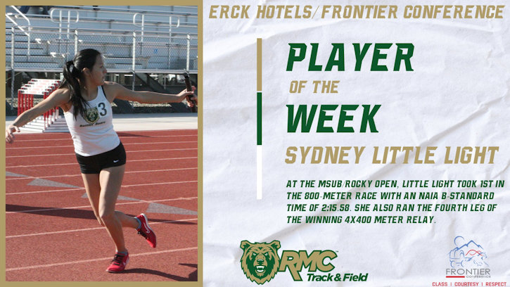 Sydney Little Light, a senior from Crow Agency, Named the Frontier Conference Women’s Track Athlete of the Week