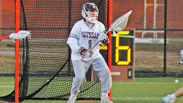 SUNY Potsdam Freshman goalie Saka Thompson (Mohawk) was outstanding in his first collegiate start, finishing with a career-high 18 saves