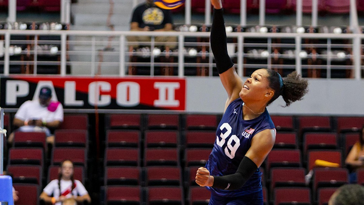 Taylor Mims (Crow) posted match-highs of 16 points, 13 kills, and three blocks in Team USA’s Sweep of Canada