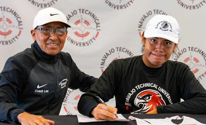 Antonio Valencia (Navajo) signs with NTU Skyhawks Cross Country Team