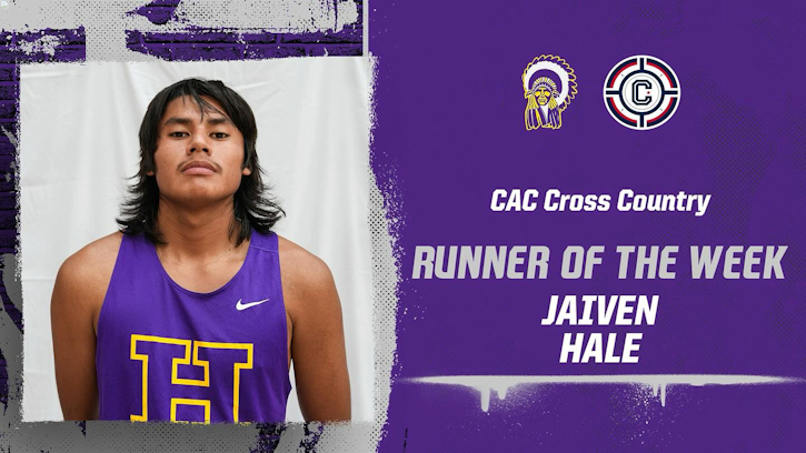 Haskell Indian Nations University junior Jaiven Hale (MHA/Apache/Pueblo) has been named the Continental Athletic Conference Cross Country Runner of the Week