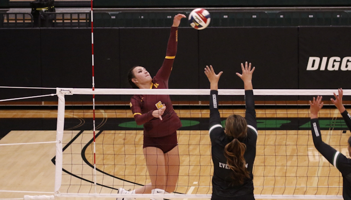 Alyssa Pretty Weasel (Crow) Adds 10 Kills for Montana State-Northern in Five Set Loss to Providence