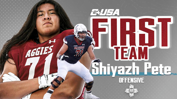 New Mexico State’s Shiyazh Pete (Navajo) Named 1st Team All-Conference by Conference USA