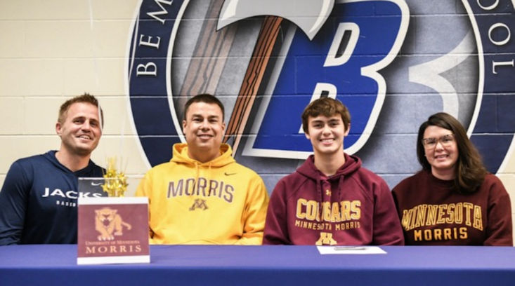 Peyton Neadeau (Ojibwe/Filipino) signed his national letter of intent with NCAA DIII University of Minnesota Morris