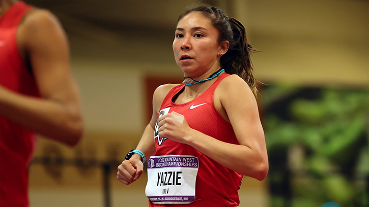 LaKyla Yazzie (Navajo) & UNLV DMR Team Shines in Women’s Distance Medley Relay at 2024 Mountain West Indoor Championships
