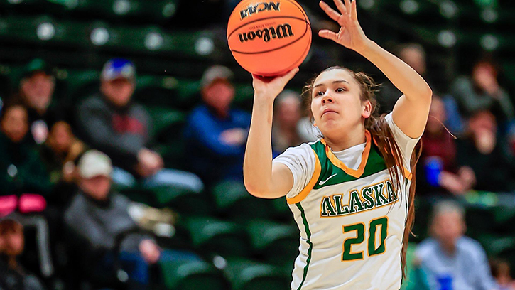 Elaina Mack (Agdaagux Tribe) matched her season high of 17 points in 64-50 Win for Alaska Anchorage