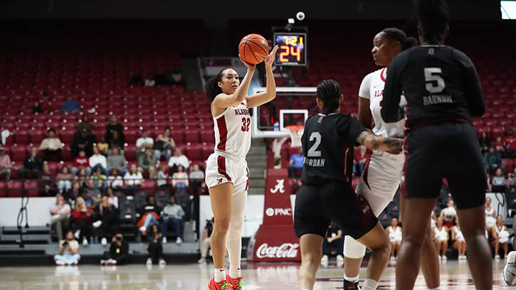 Aaliyah Nye (Potawatomi) Led All Scorers with a Career-High 28 points as Alabama downed Mississippi State, 87-75