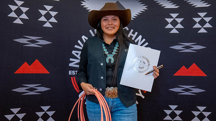 Taylor Pino (Navajo) Signs Letter of Intent with the Navajo Technical University Rodeo Team