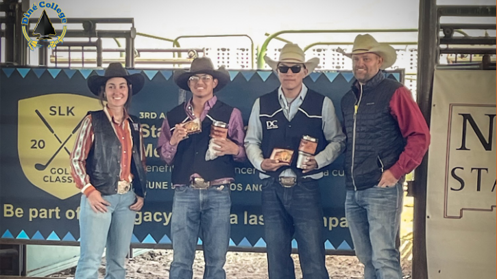 Diné College’s Lane Bitsilly and Dean Holyan secure a win in Team Roping at NMSU Collegiate Rodeo