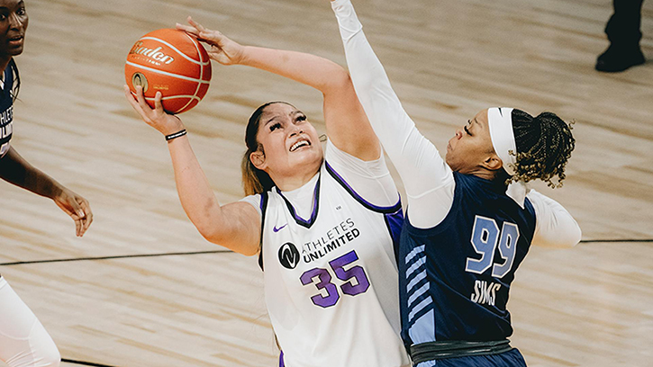 Alissa Pili (Inupiaq/Samoan) Scored 20 Points for Team Colson in the opener of Saturday’s Athletes Unlimited Pro Basketball Doubleheader