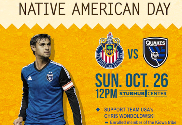 Chivas USA Club of MLS Soccer to host Native American Day with Chris Wondolowski (Kiowa)