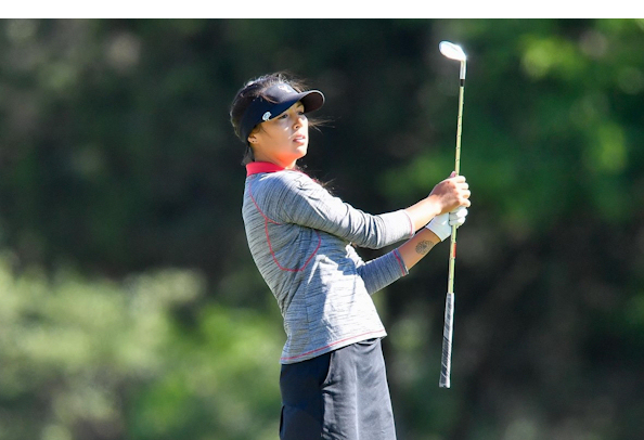 Gabby Barker (Shoshone/Paiute) closed Monday’s opening two rounds of the Bruzzy Challenge in a tie for 15th place