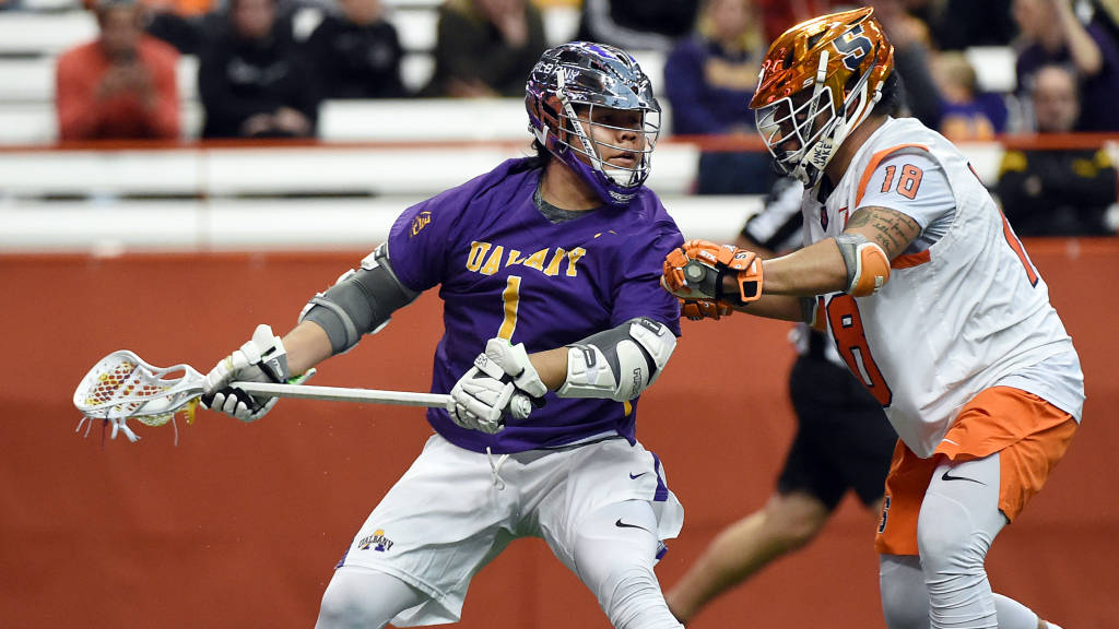 Tehoka Nanticoke (Mohawk) Scores Twice for UAlbany who fall to Syracuse in season opener
