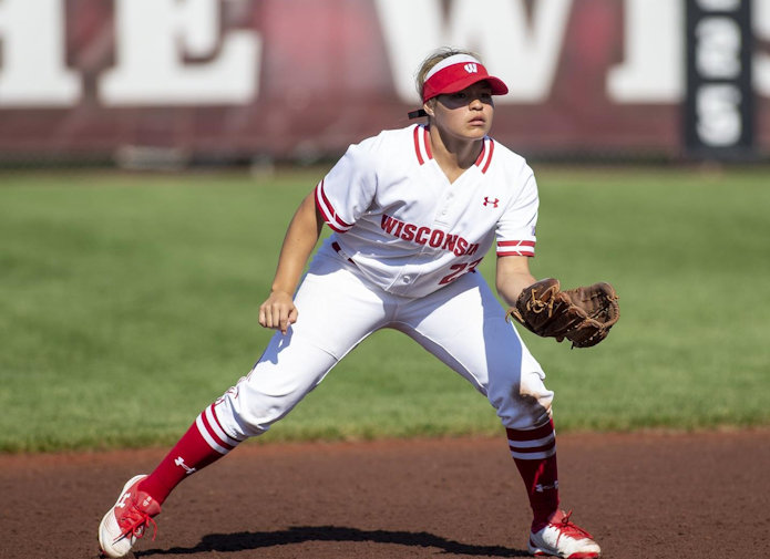 Wisconsin Sophomore, Jolie Fish (Mvskoke Creek) hit her first home run of the season in Win over Wildcats
