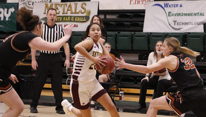 L’tia Lawrence (Assiniboine/Sioux) Scores Eight for MSU-Northern who Split Series with Montana Tech