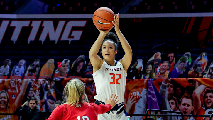 Aaliyah Nye (Gun Lake Tribe) added Nine Points for Illini who Falter at Michigan State, 81-60