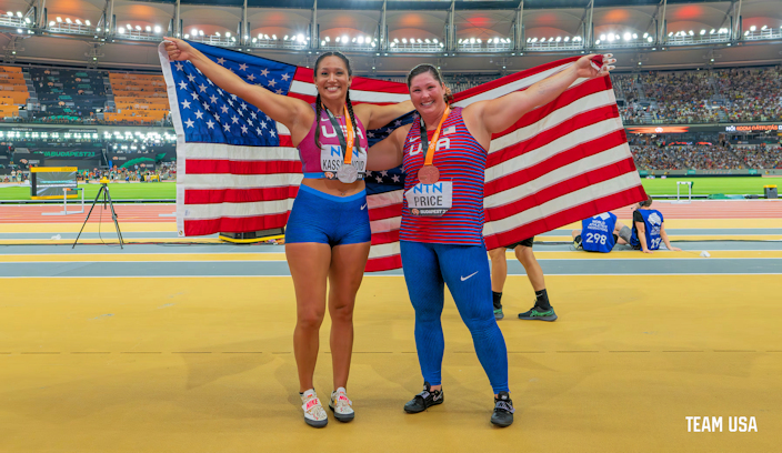 Proud Night for U.S. Women Hammer Throwers as Janee’ Kassanavoid (Comanche) and Deanna Price Win Silver and Bronze at World Championships