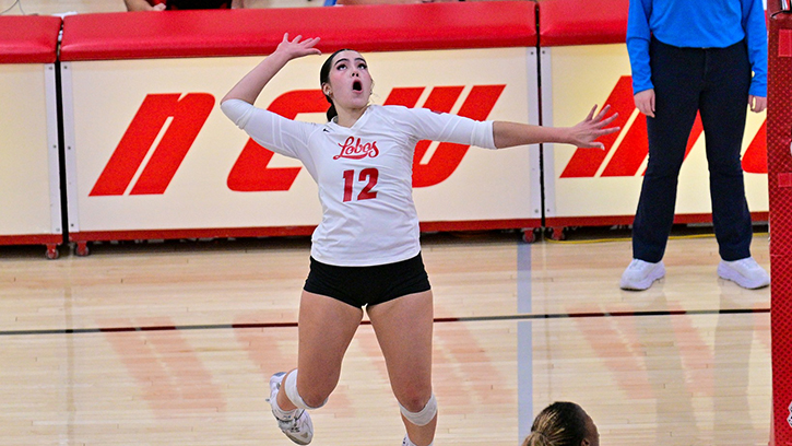 Seenane Brewer (Navajo) had a new career-high of 27 kills for New Mexico who fall to UNLV in Vegas