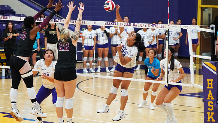 Haskell Indian Nations University Prevails in Five Set Home Win over Stephens College