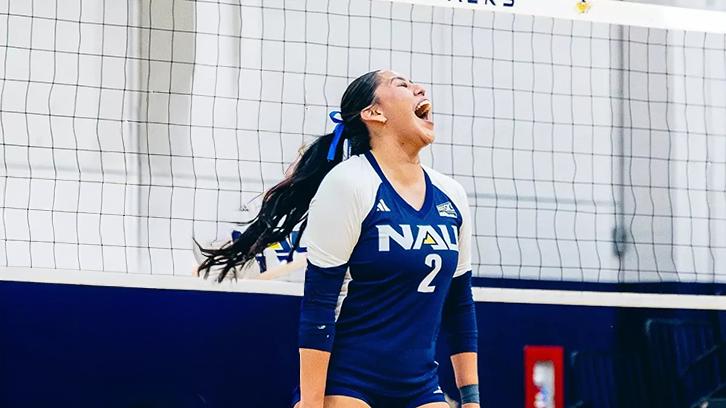 Melia Barlow (Navajo) anchored the back row with 19 digs for Northern Arizona University