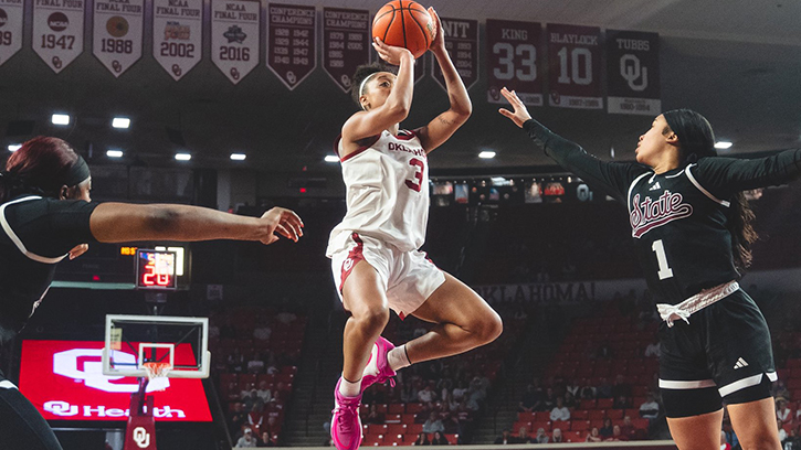 Zya Vann (Cherokee) added 16 and 11 rebounds to help No. 8 Oklahoma defeat Mississippi State 95-47