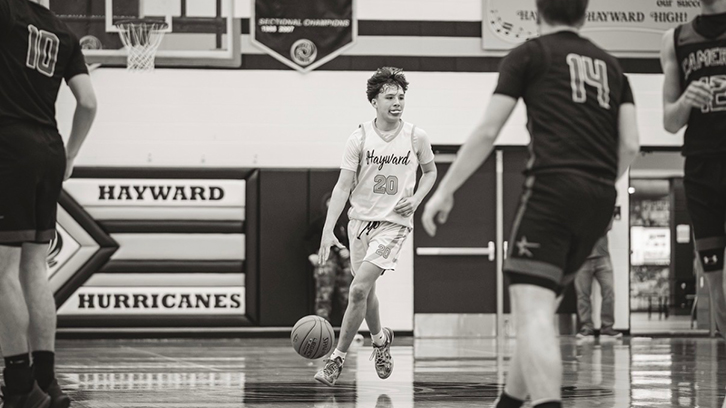 Preston Sullivan (Ho-Chunk) values community as a senior athlete at Hayward HS (WI)