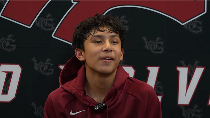 Arturo Churro Rangel (Oneida) prepares for the AZ State Wrestling Meet today