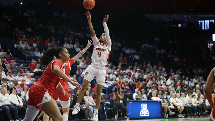 Noelani Cornfield (Seneca) added 18 points and nine assists for Arizona in 75-67 Win over Houston
