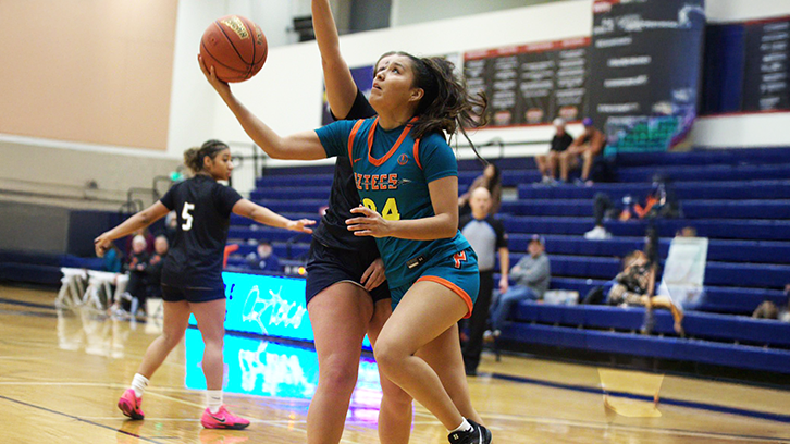Melicia Nelson (Navajo) posted a triple-double of 16 points, 12 rebounds and 11 assists for Pima CC