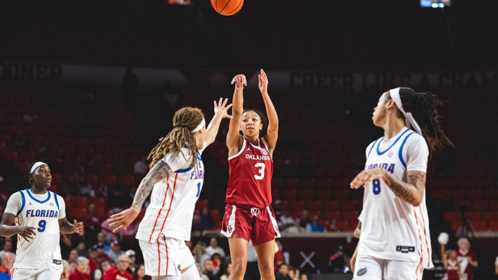 Zya Vann (Cherokee) scored 18 points as No. 10 Oklahoma rallied to beat Florida 81-74 at home
