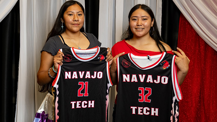 Kiarra and Reign Crutcher (Paiute/Shoshone), cousins, will join Navajo Technical University basketball this fall