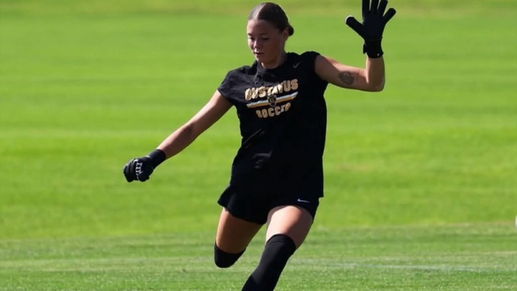 Katelyn Olson (Ojibwe) breaks Gustavus career saves record in scoreless draw with UW-Stout